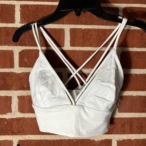 Lululemon strappy sports bra, white. Size 4